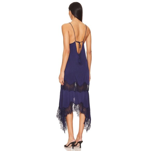 Free People x REVOLVE Sunsetter Maxi Slip in Midnight Rain Navy Blue - Picture 5 of 5